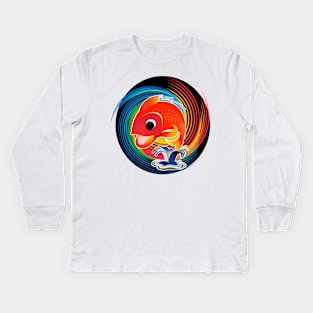 Happy red fish Kids Long Sleeve T-Shirt